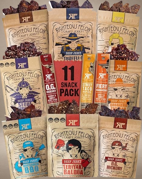 Righteous Felon 11-Flavor Beef Stick Sampler
