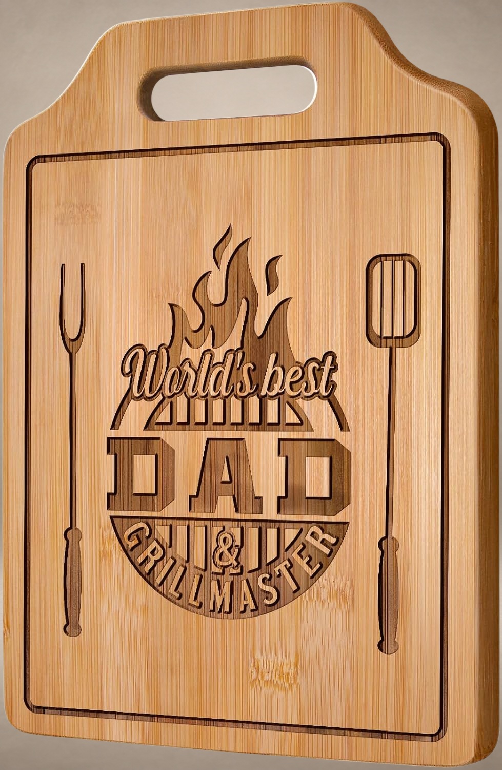 'World's Best Dad & Grillmaster' Engraved Cutting Board