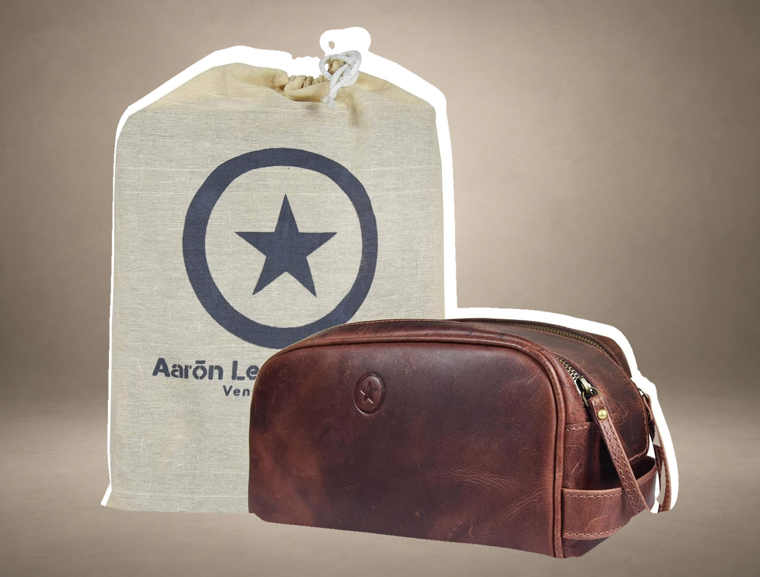 Premium Leather Toiletry Travel Pouch