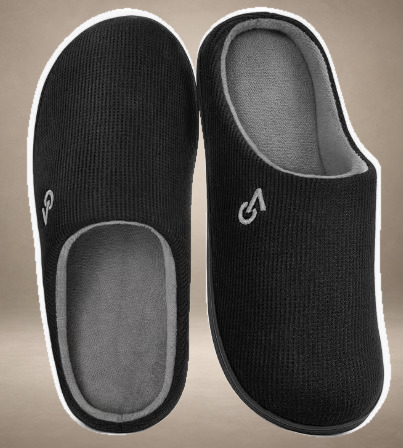Men's Two-Tone House Slippers Memory Foam Indoor Rubber Sole