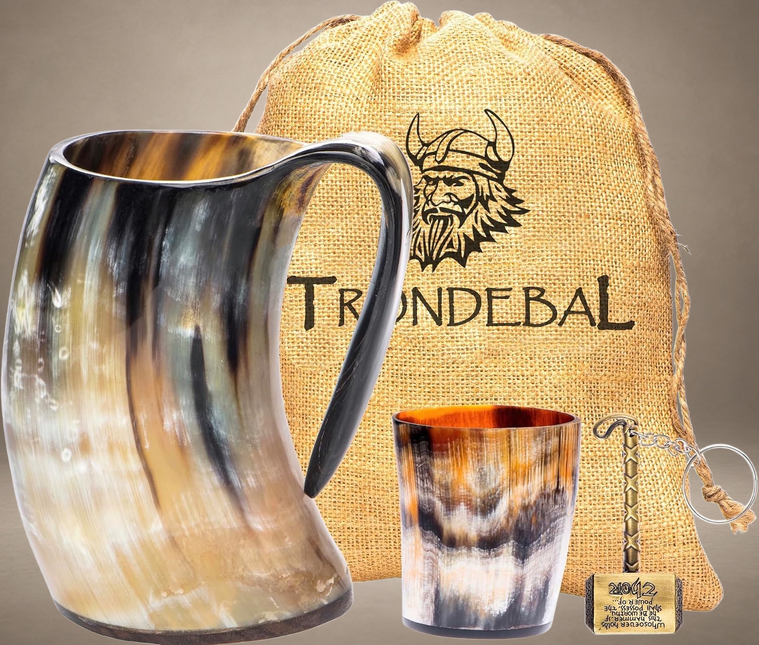 Trondebal Viking Drinking Horn Tankard Gift Set